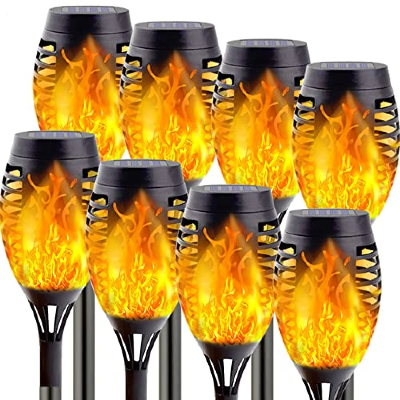 8-Pack Solar Torch Light with Flickering Flame