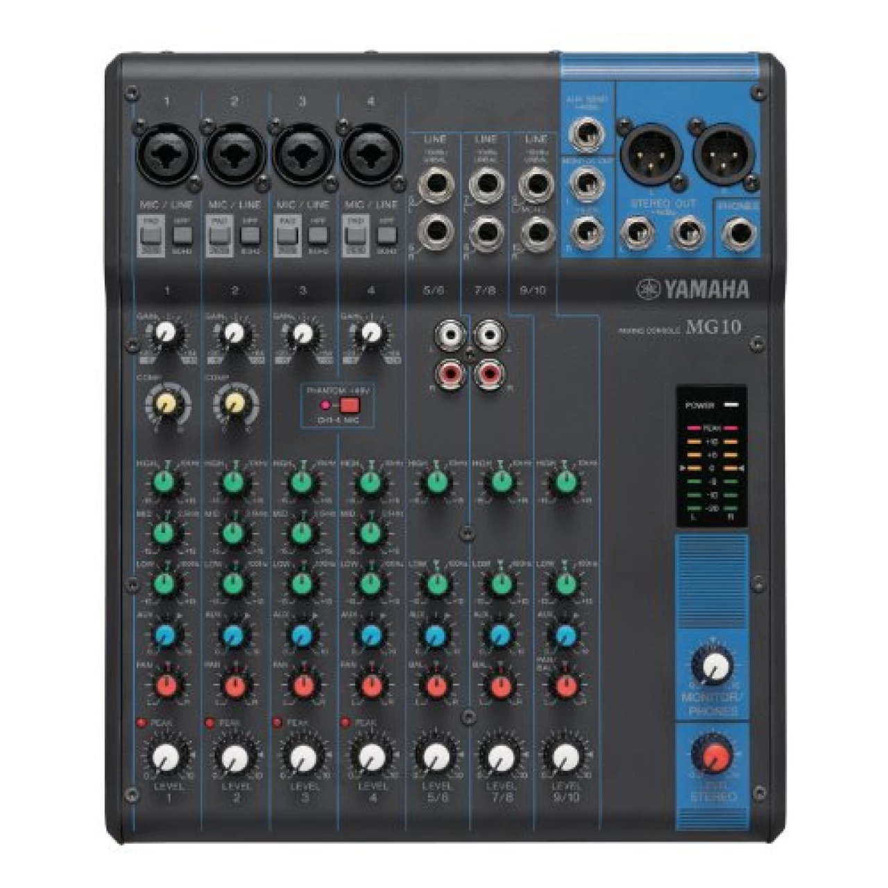 Yamaha MG10 10-Input Stereo Mixer, Black