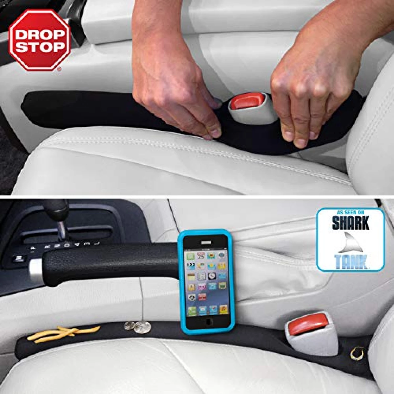 Drop Stop - The Original Patented Car Seat Gap Filler (AS SEEN ON Shark Tank) - Set of 2