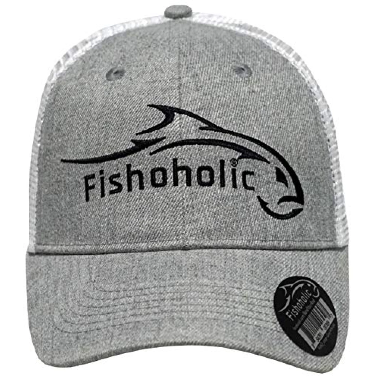 Fishoholic Snapback Baseball Fishing Hat. Embroidered Logo. Mesh Back w&rsquo; Snap Closure. Fishing Gift. Fishaholic USPTO(R) TM