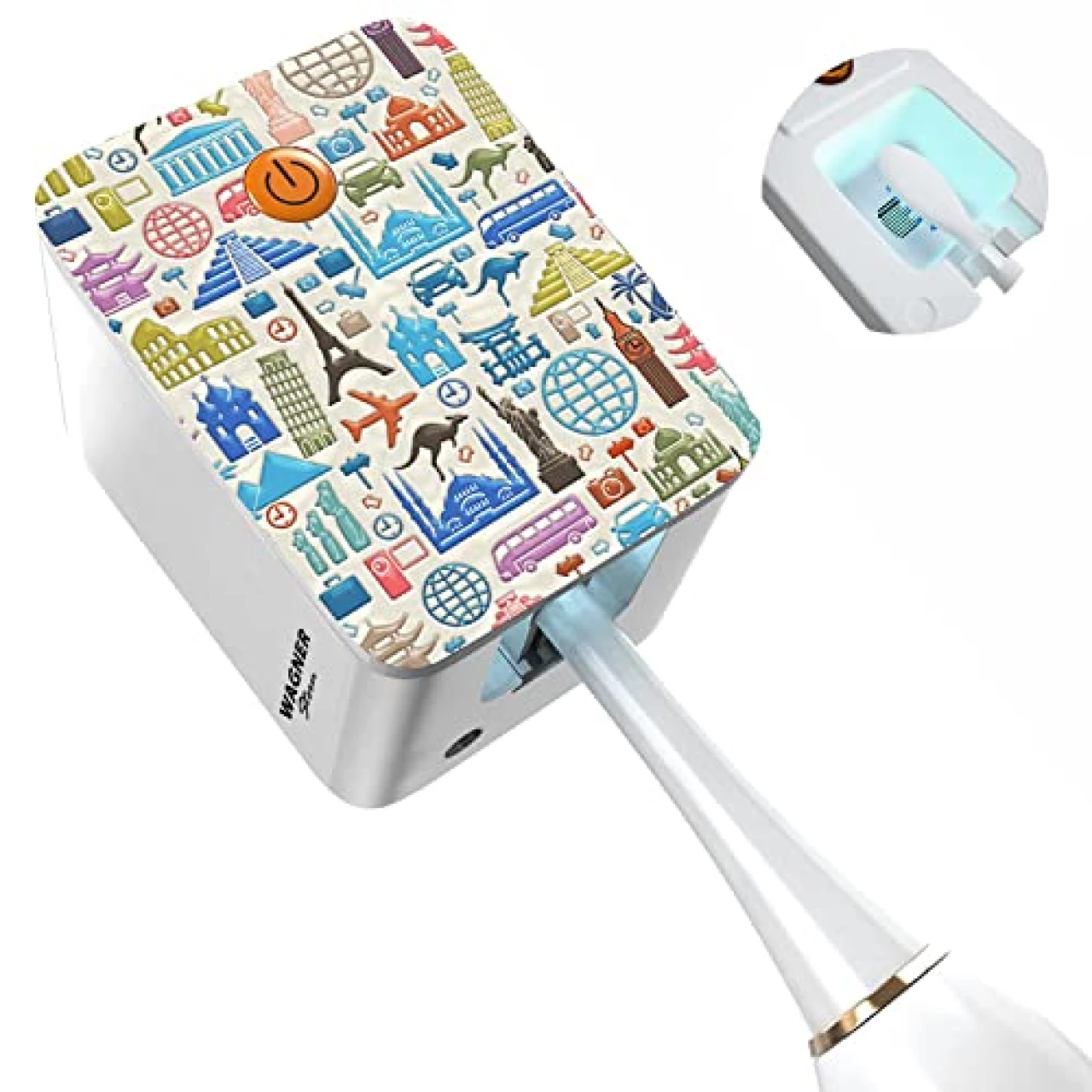 Wagner &amp; Stern. Deep Toothbrush Sanitizer/UV-C Sterilizer. for Home and Travel, USB Li-Ion Rechargeable Battery. 3D Design. Compatible with All Brush Heads. Automatic.