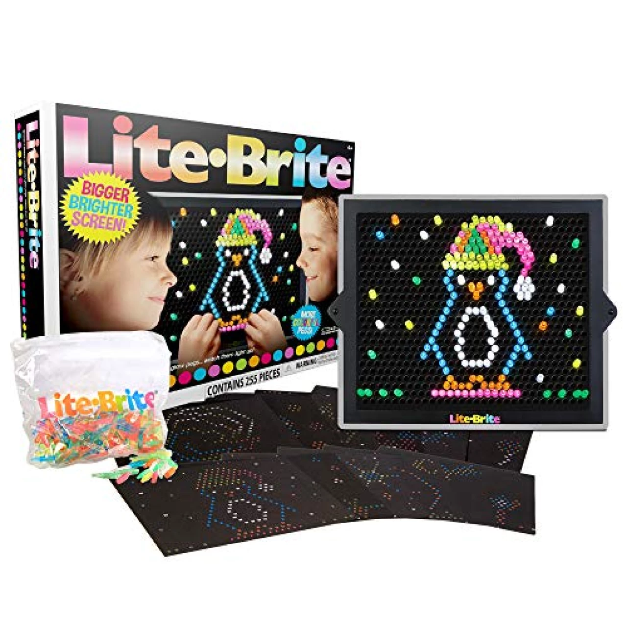 Lite-Brite Ultimate Value Retro Toy, 240 Pegs, 12 Seasonal Templates, Pouch, Gift for Girls and Boys, Ages 4-10, Amazon Exclusive