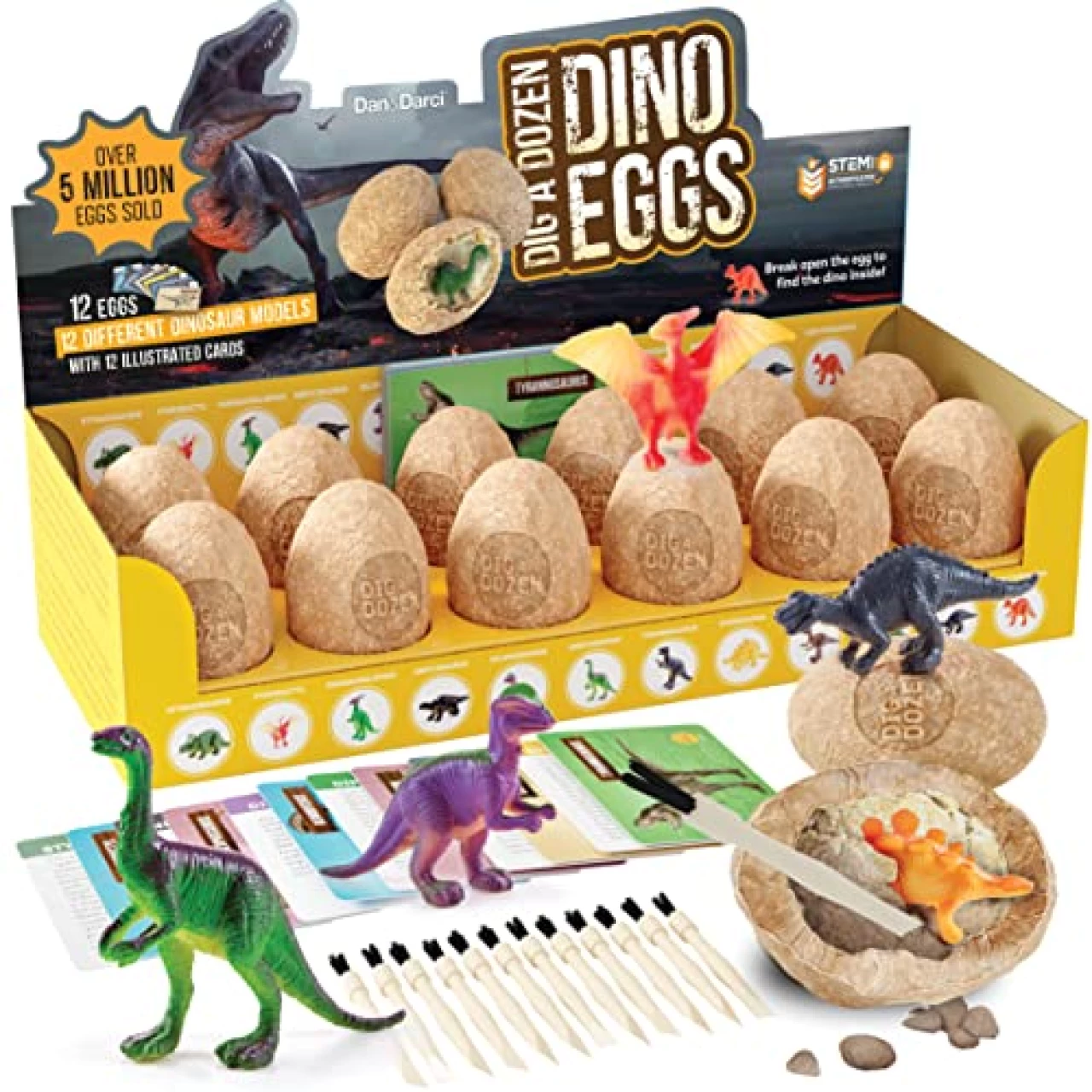 Dig a Dozen Dino Egg Dig Kit for Kids - Dinosaur Toys Gift 3-12 Year Old