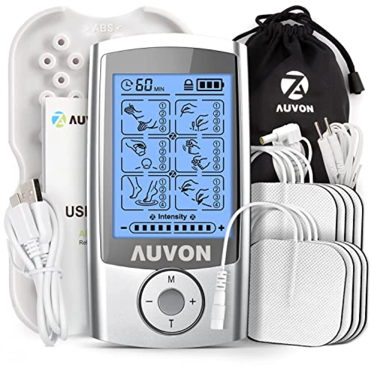 AUVON Rechargeable TENS Unit Muscle Stimulator