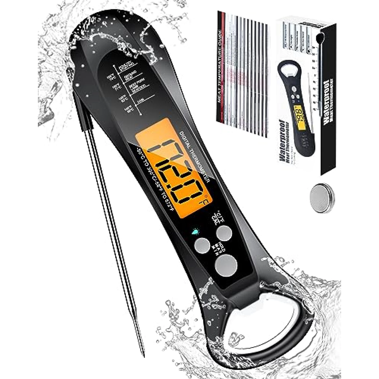 ROUUO Meat Thermometer Digital for Cooking and Grilling