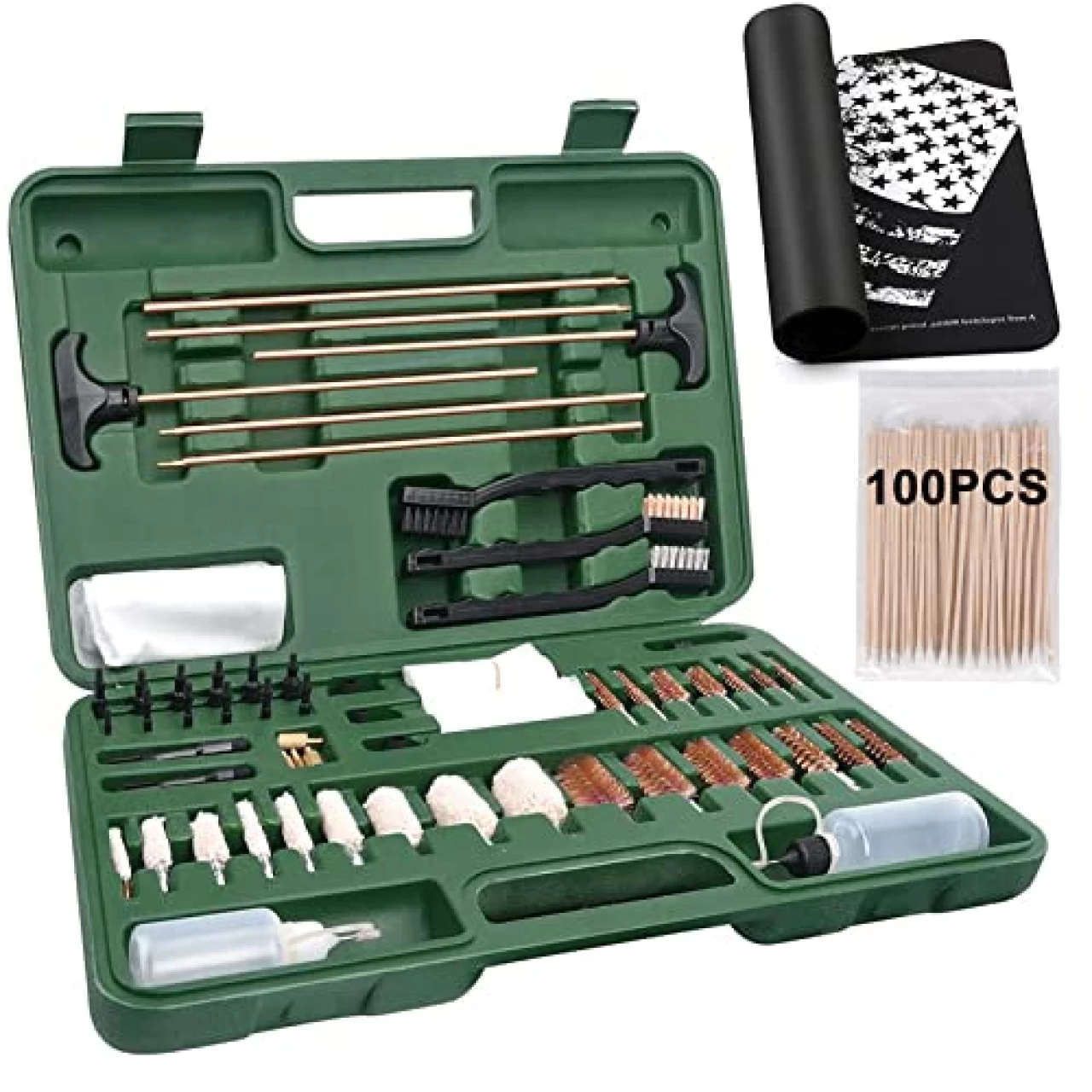 iunio Gun Cleaning Kit, Universal Gun Cleaning, All Caliber, with Mat and Carrying Case