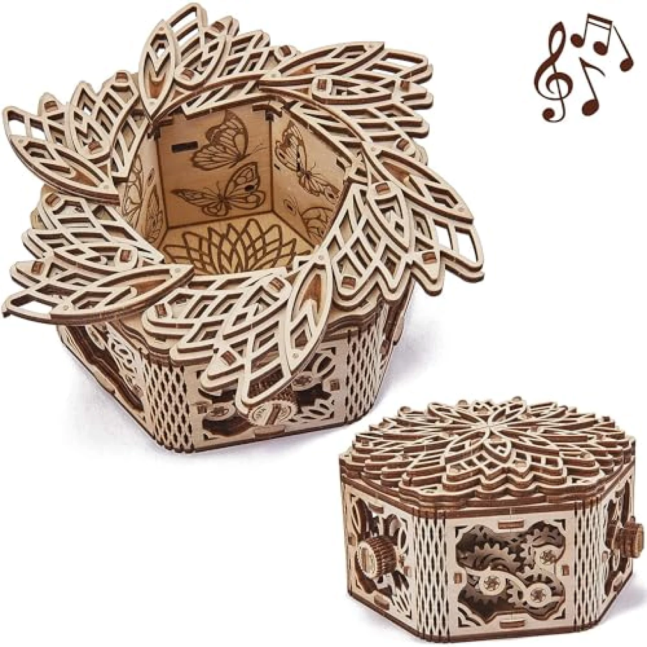 Wood Trick Mystery Flower Für Elise Wooden Music Box Kit - Keepsake &amp; Jewelry Box - 3D Wooden Puzzle