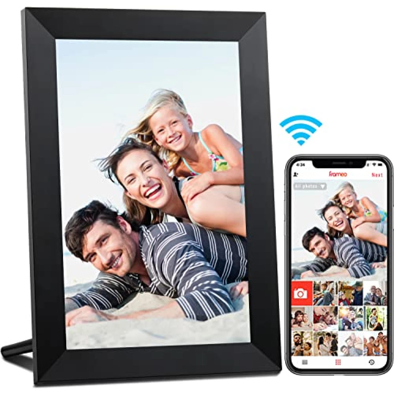 AEEZO 10.1 Inch WiFi Digital Picture Frame, IPS Touch Screen Smart Cloud Photo Frame