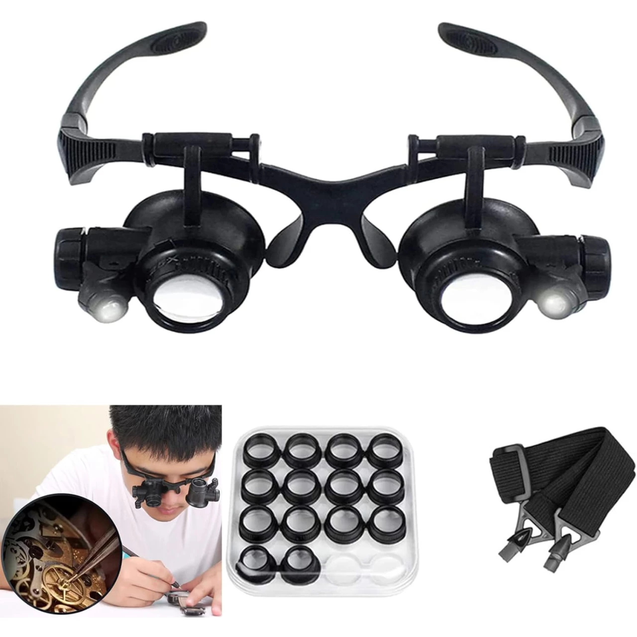 Magnifying Glasses with LED Light, LXIANGN Jeweler Loupe Watch Repair Magnifier