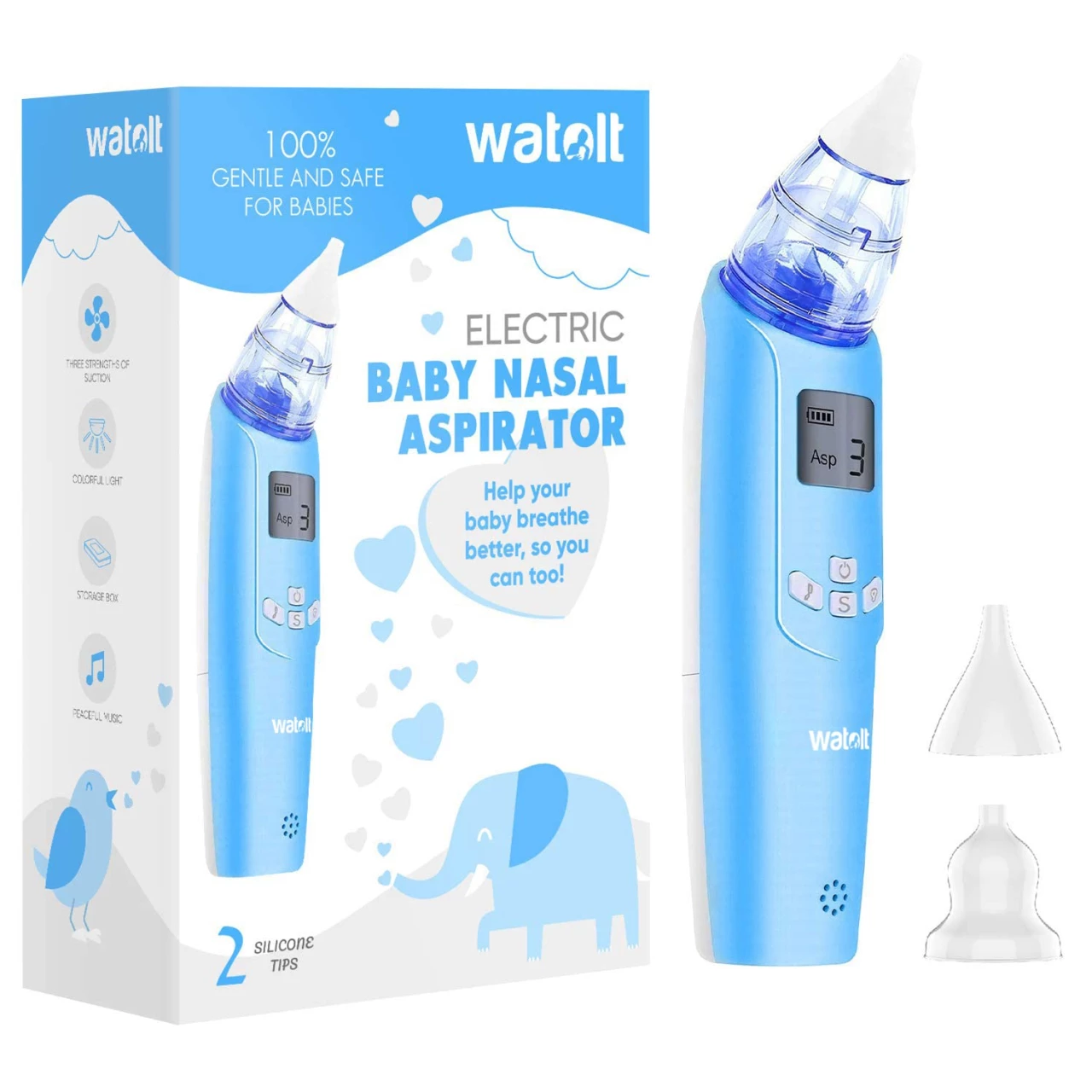 Watolt Baby Nasal Aspirator - Electric Nose Suction for Baby - Automatic Booger Sucker for Infants