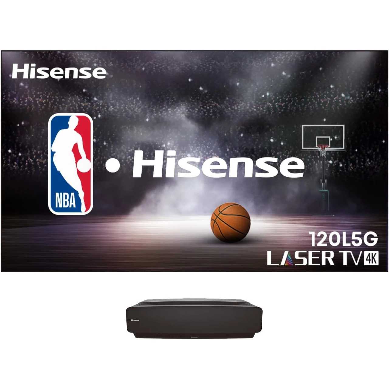 Hisense 120L5G-CINE120A 4K UHD Laser TV, UST Ultra Short Throw Projector with 120&quot; ALR Screen