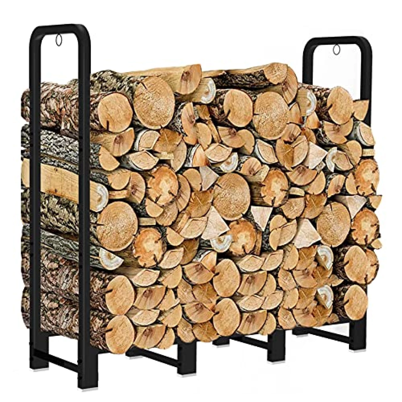 Artibear Firewood Rack Stand 4ft Heavy Duty Logs Holder for Outdoor Indoor Fireplace
