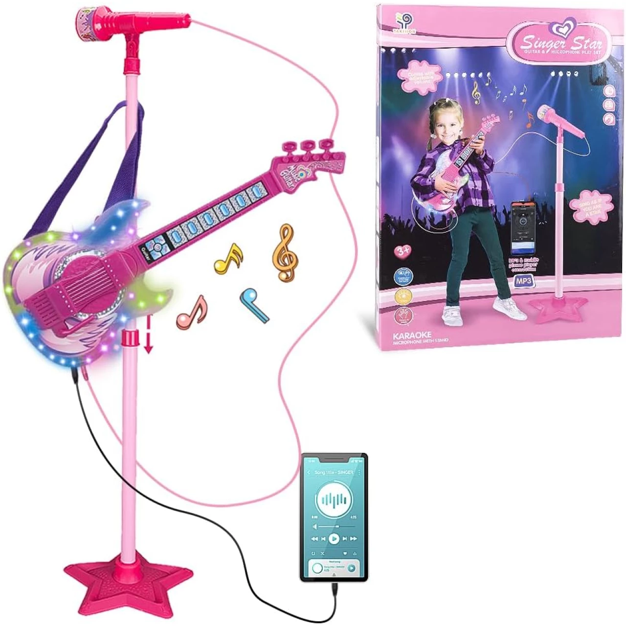 TAKIHON Guitar and Microphone Set for Kids