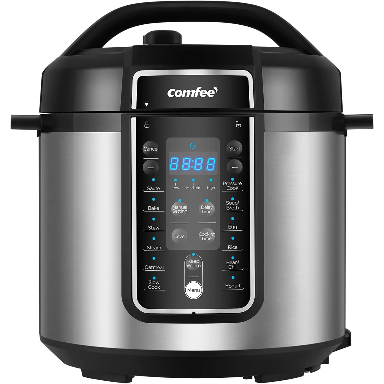 COMFEE&rsquo; Pressure Cooker 6 Quart with 12 Presets, Multi-Functional Programmable Slow Cooker, Rice Cooker, Steamer, Sauté pan, Egg Cooker, Warmer and More