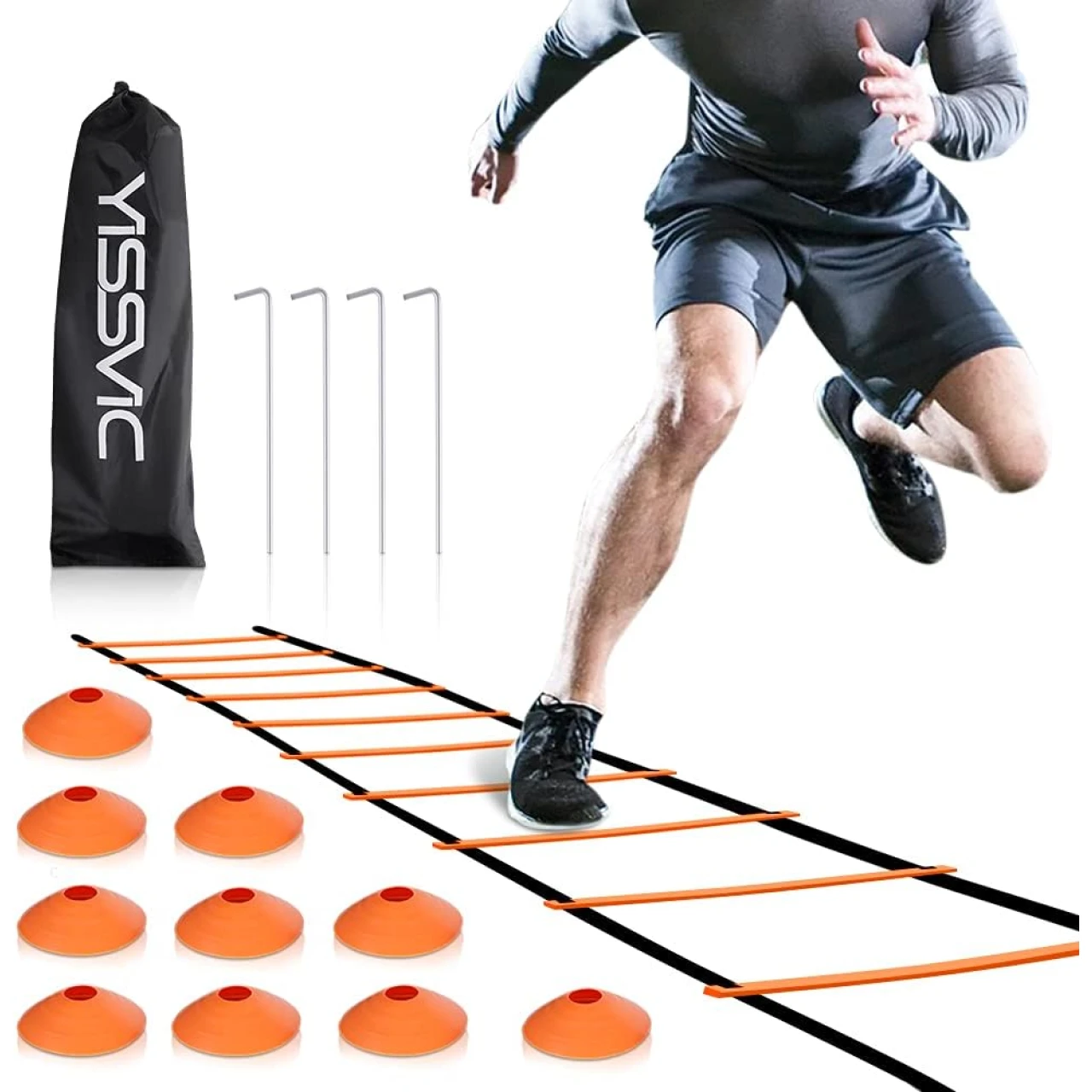 YISSVIC Agility Ladder and Cones 20 Feet