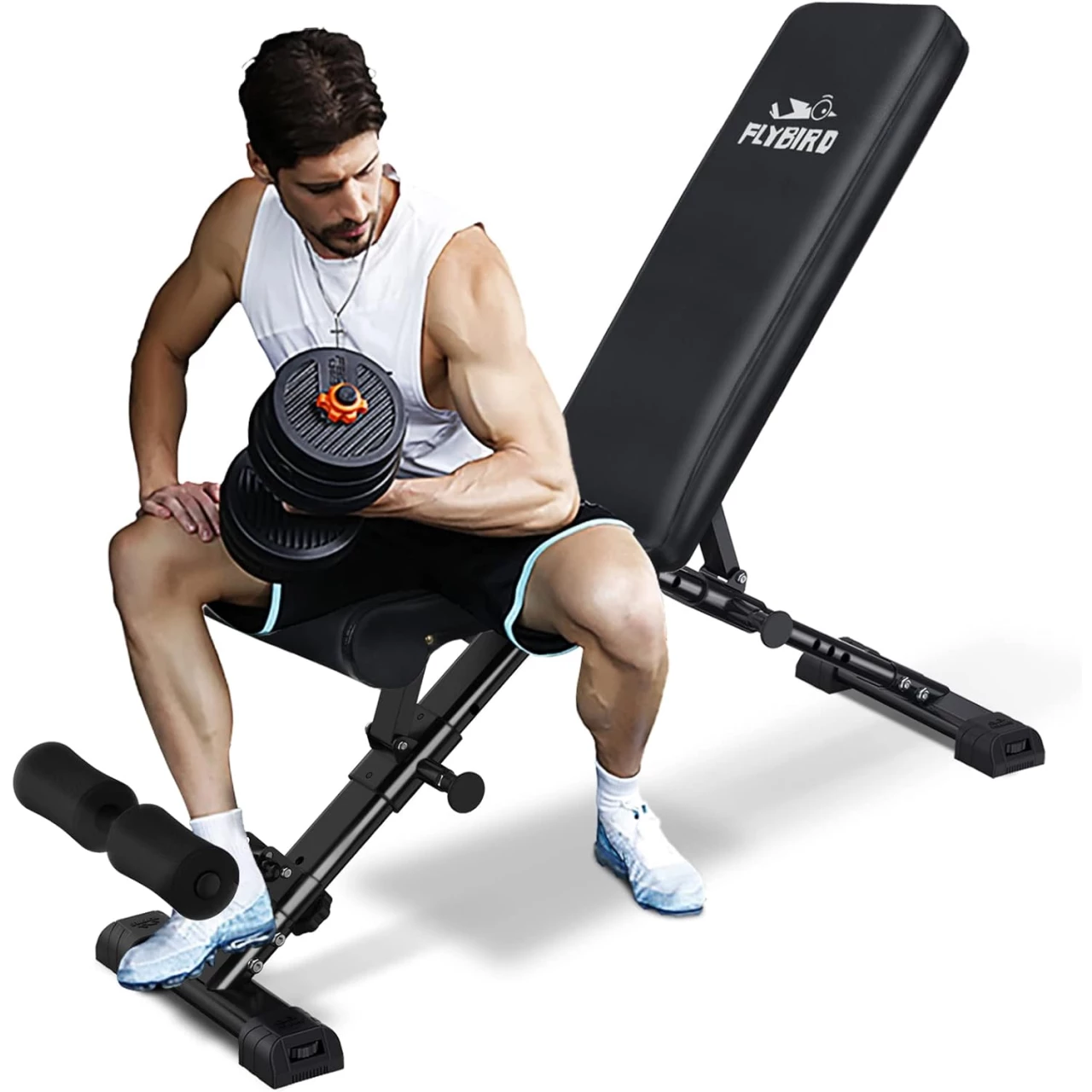 FLYBIRD Weight Bench, Adjustable Strength Training Bench for Full Body Workout
