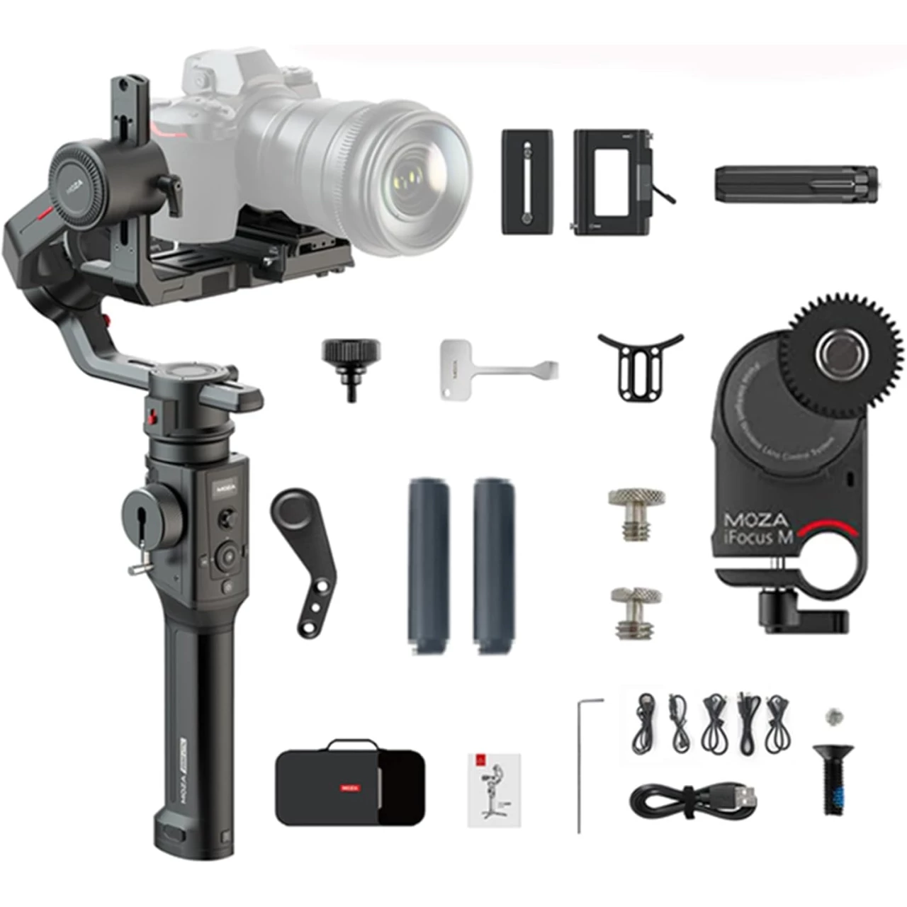 MOZA Air 2S Camera Stabilizer Professional SLR Handheld Gimbal 3-axis Stabilizer Smart Handwheel 3200mAh Battery 4.2Kg Load Capacity Standard Edition with iFocusM 3-Axis