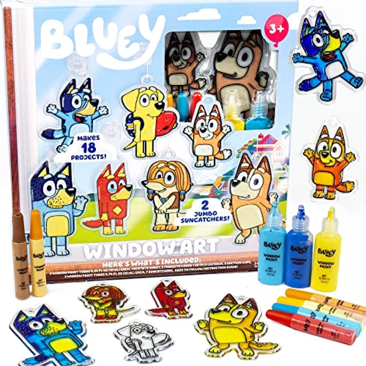 Bluey Window Art Suncatchers Kit for Kids to Paint