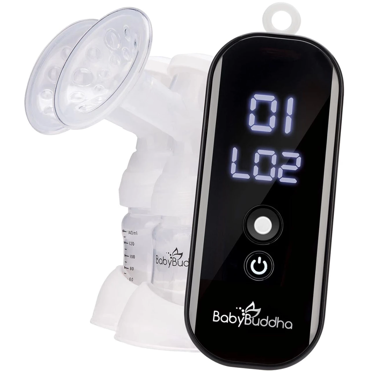 BabyBuddha Breast Pump - Portable &amp; Compact with 15 Levels of Control - Battery Powered Electric &amp; Hands Free - Quiet Single &amp; Double Pump - Mobility While Comfortably Pumping - Universal Components