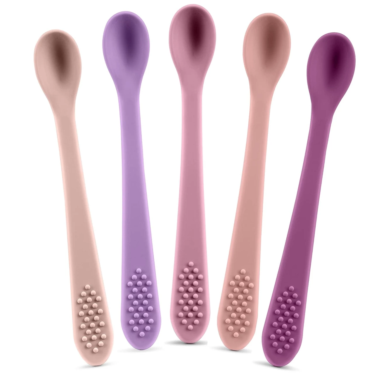 Baby Spoons - Infant Spoons First Stage - Silicone Baby Spoon For Self Feeding - First Stage Baby Feeding Spoon Set Gum Friendly - BPA Free