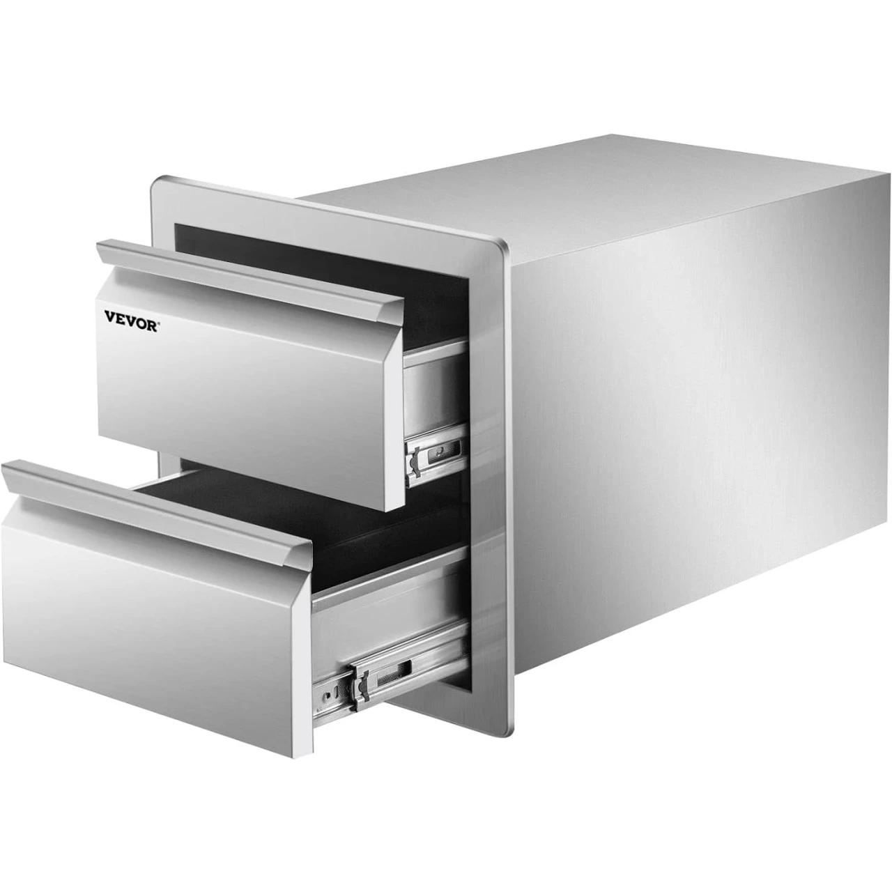 VBENLEM 14W x 14.5H x 23D Inch Flush Mount Stainless Steel Double Drawers