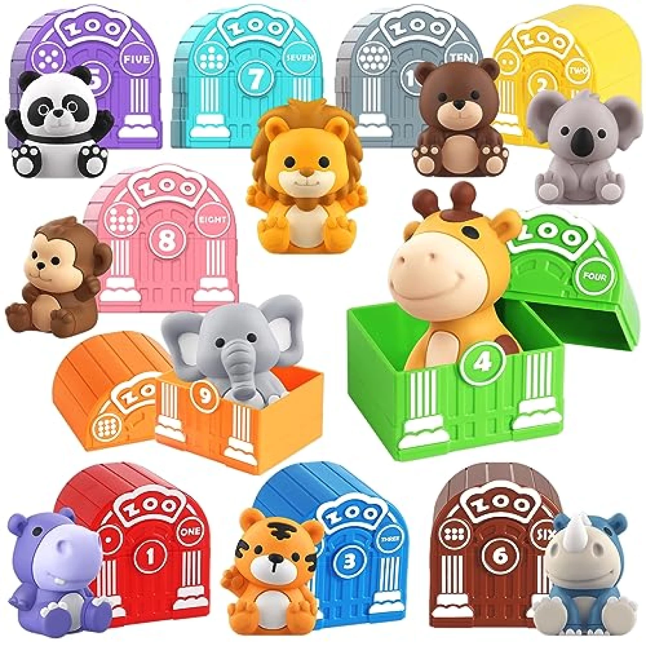Toddler Toy for 1 2 3+ Years Old, Learning Toy for Toddlers with 20PCS Safari Animal Toy, Montessori Educational Toy for Kids