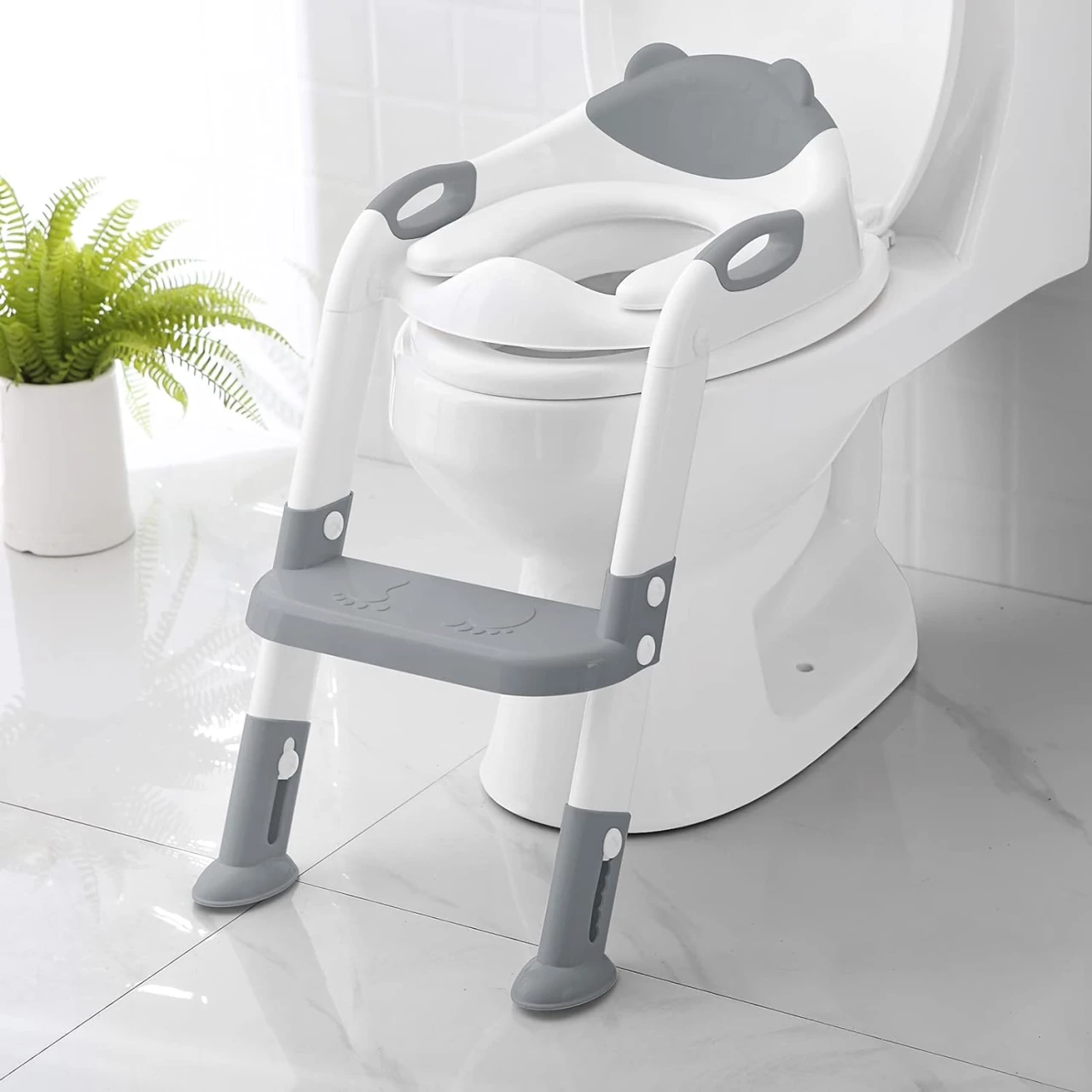 Toilet Potty Training Seat with Step Stool Ladder,SKYROKU Potty Training Toilet for Kids Boys Girls Toddlers-Comfortable Safe Potty Seat
