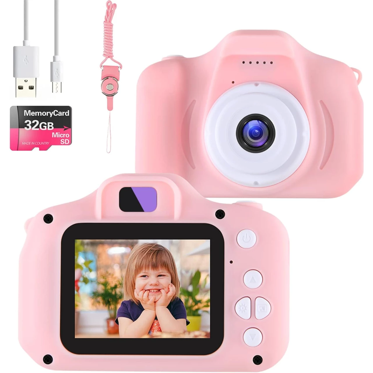 NINE CUBE Kids Camera Little Toys Camera for 3-7 Year Old Girls,Toddler Video Recorder 1080P 2 Inch,Children Digital Camera Birthday Festival Gift for 3 4 5 6 7 Year Old Boys(32G SD Card)