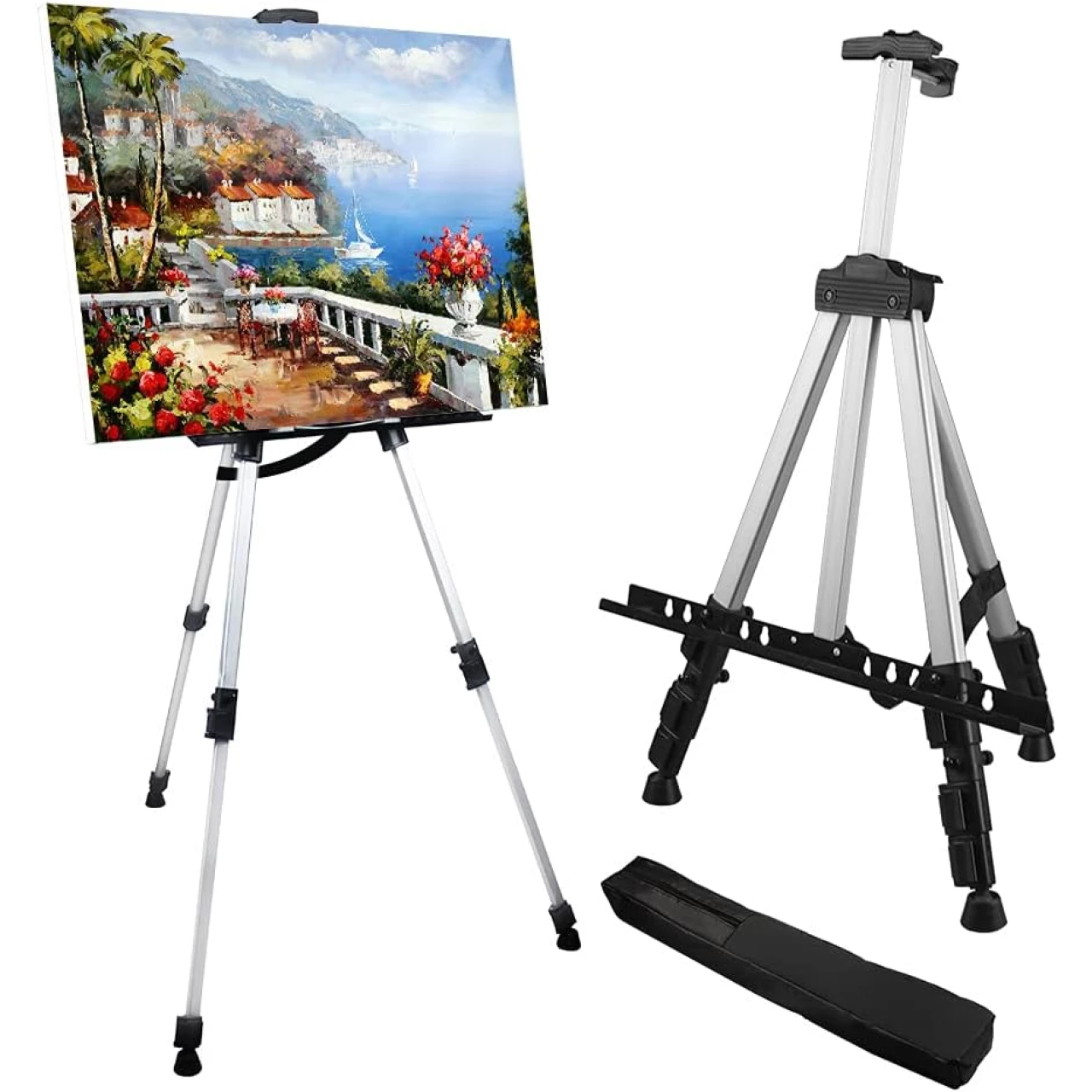 Artist Easel Stand, RRFTOK Metal Tripod Adjustable Easel for Painting Canvases