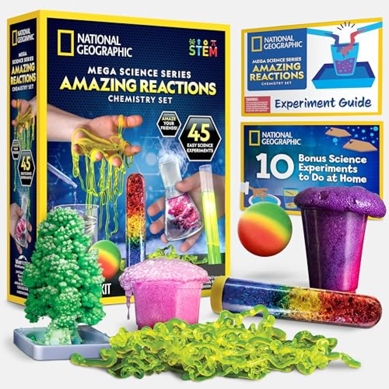 NATIONAL GEOGRAPHIC Amazing Chemistry Set - Chemistry Kit with 45 Science Experiments