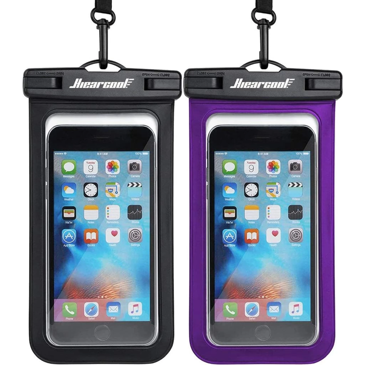 Hiearcool Universal Waterproof Case, Waterproof Phone Pouch Compatible for iPhone 14 13 12 11 Pro Max XS Plus Samsung Galaxy S22 Cellphone Up to 8.3&quot;, IPX8 Cellphone Dry Bag for Vacation-2 Pack