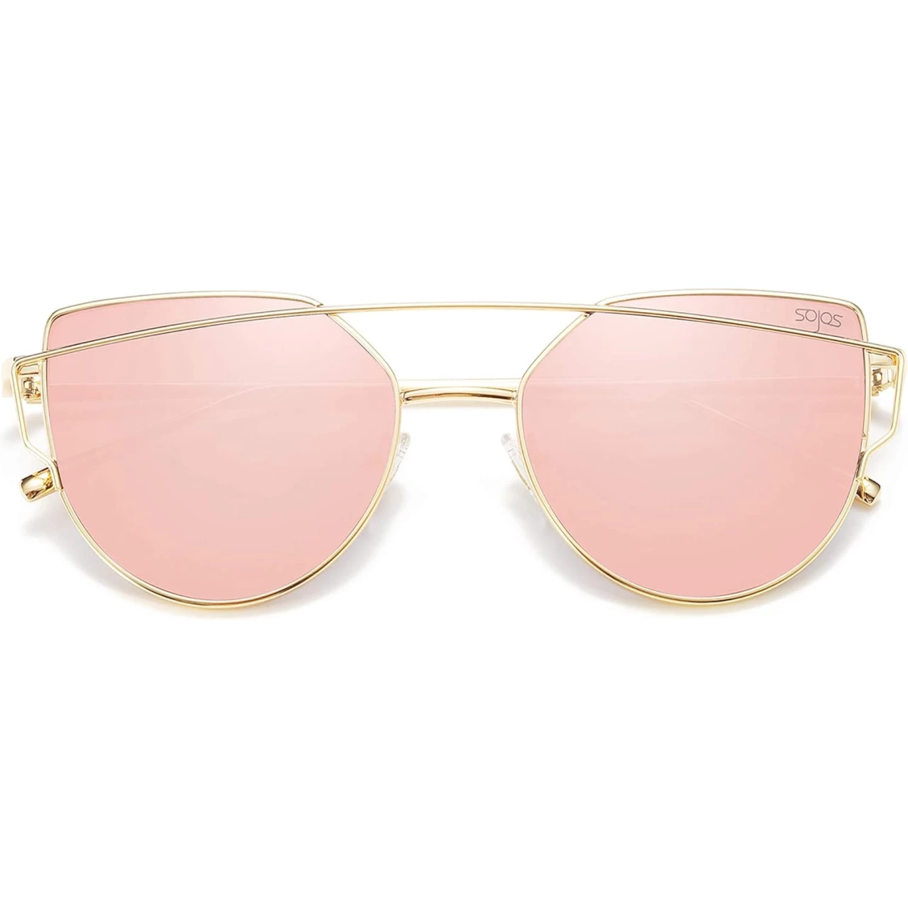 SOJOS Cat Eye Sunglasses for Women Fashion Designer Style Mirrored Lenses