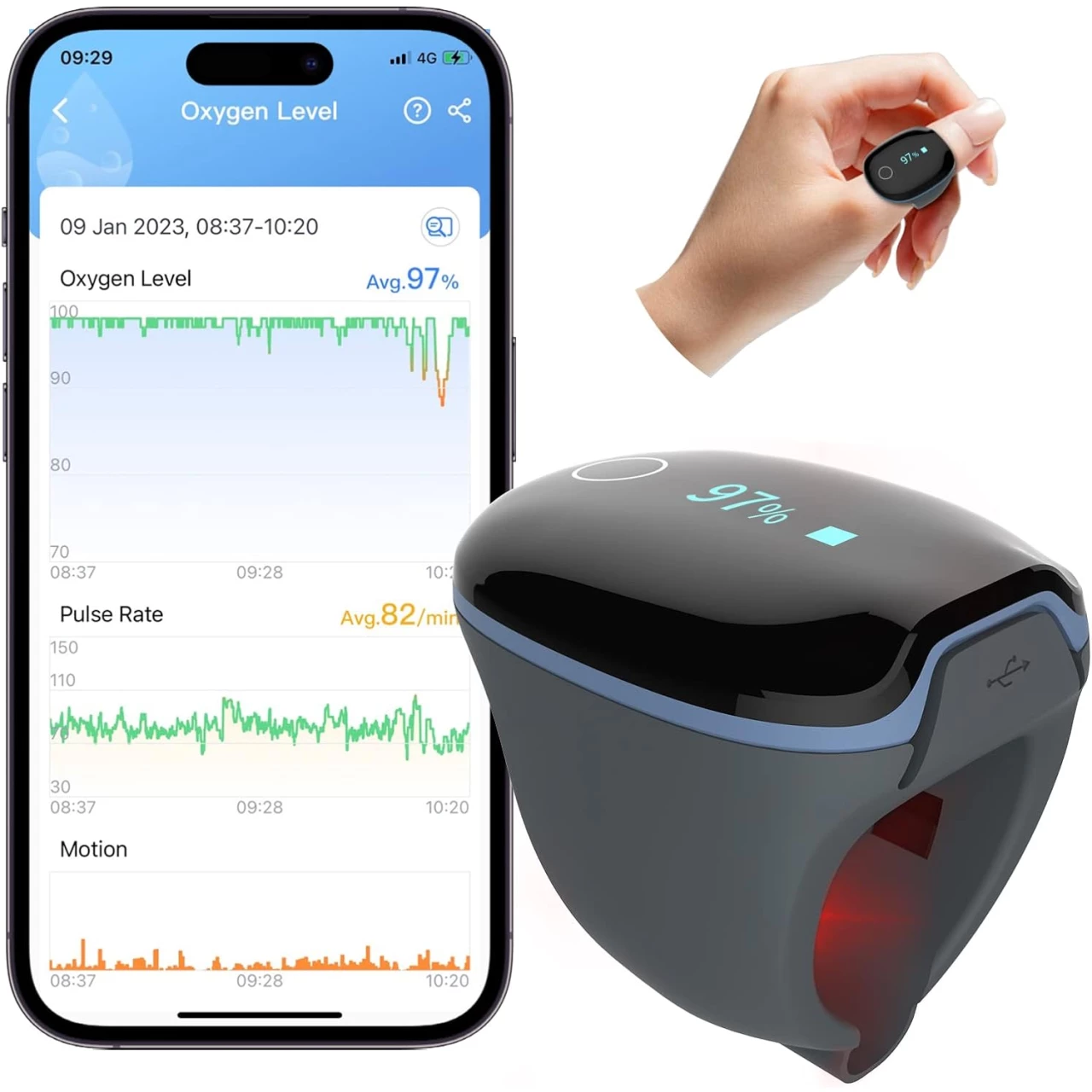 Wellue O2Ring Wearable Pulse Oximter