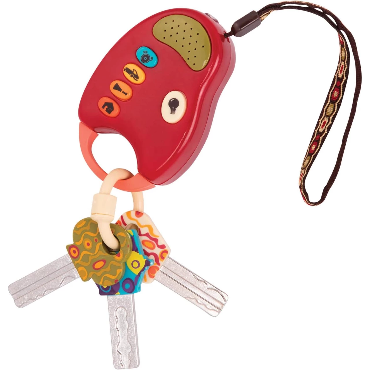 B. toys FunKeys Toy Keys For Toddlers and Babies, Red, 10 Months Plus