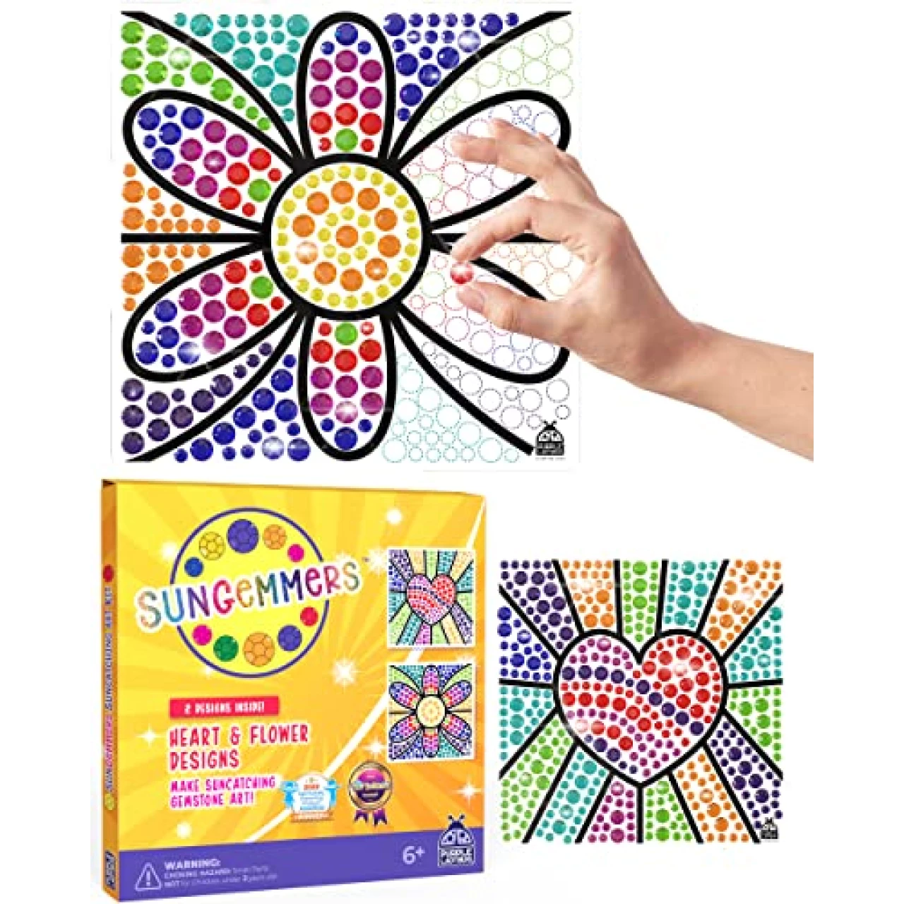 SUNGEMMERS Window Art Suncatcher Kits - Great Gift Idea for Girls