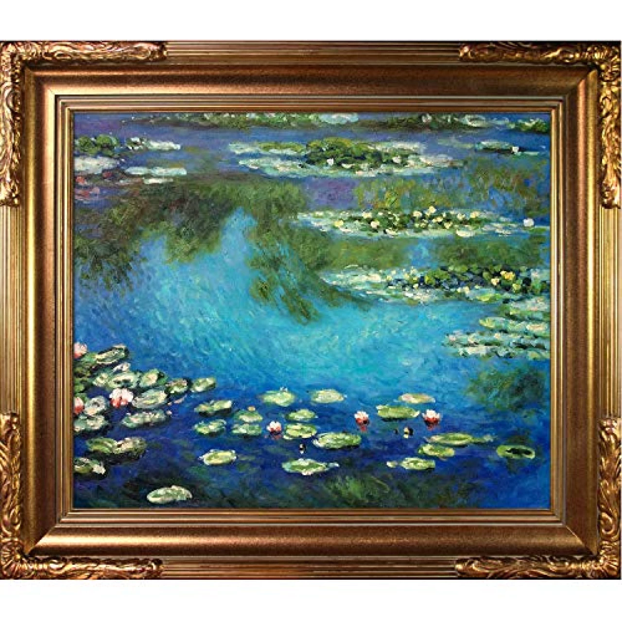 overstockArt Monet Water Lilies Painting with Florentine Gold Finish Frame