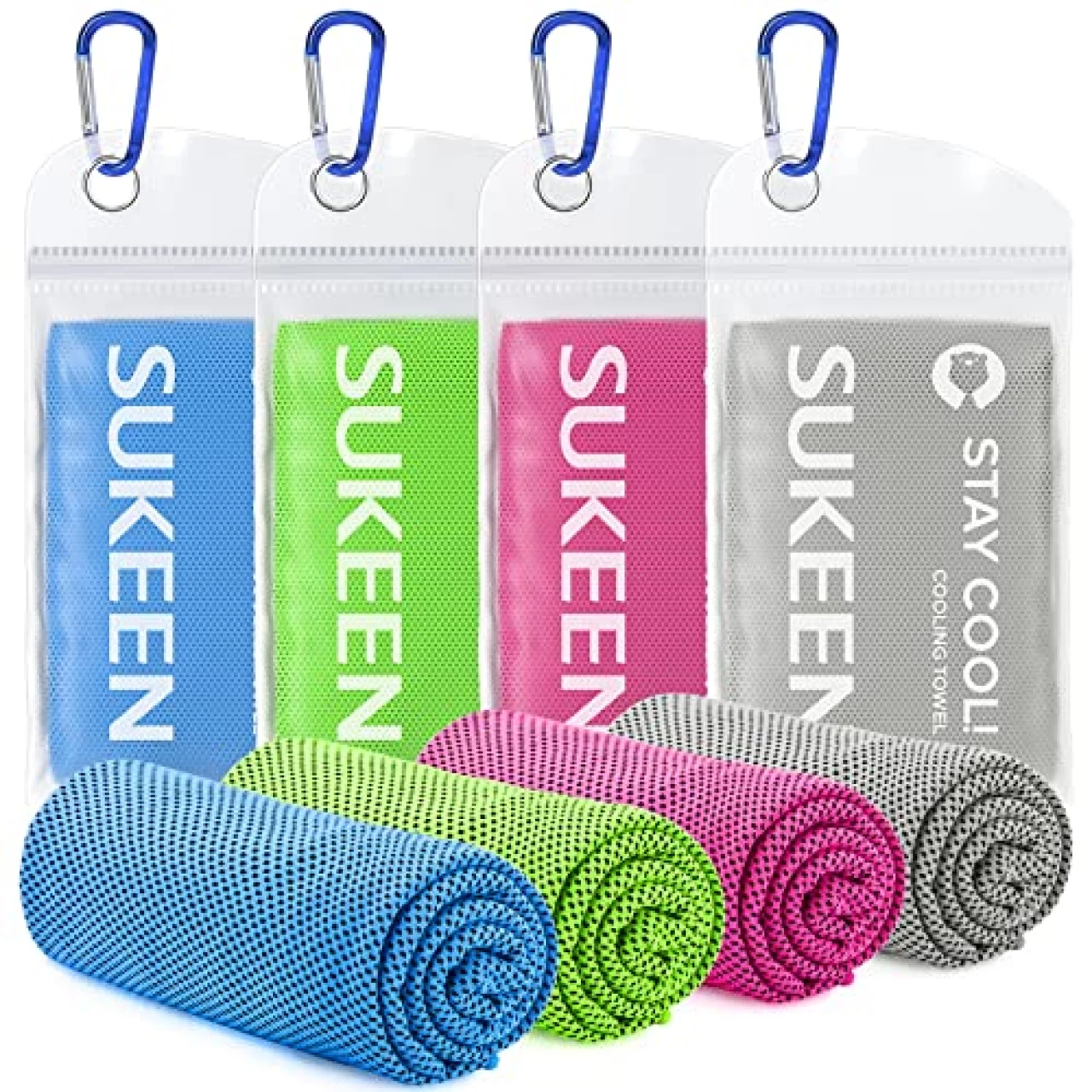 Sukeen 4 Pack Cooling Towel (40&quot;x12&quot;), Ice Towel, Soft Breathable Chilly Towel, Microfiber Towel for Yoga, Sport, Running, Gym, Workout