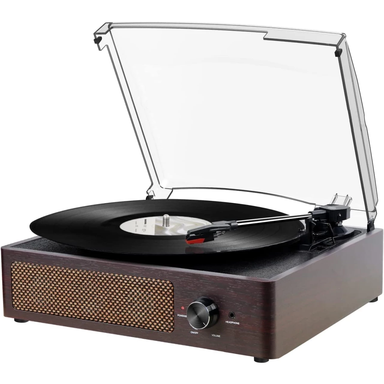 Vinyl Record Player Turntable with Built-in Bluetooth Receiver &amp; 2 Stereo Speakers, 3 Speed 3 Size Portable Retro Record Player for Entertainment and Home Decoration