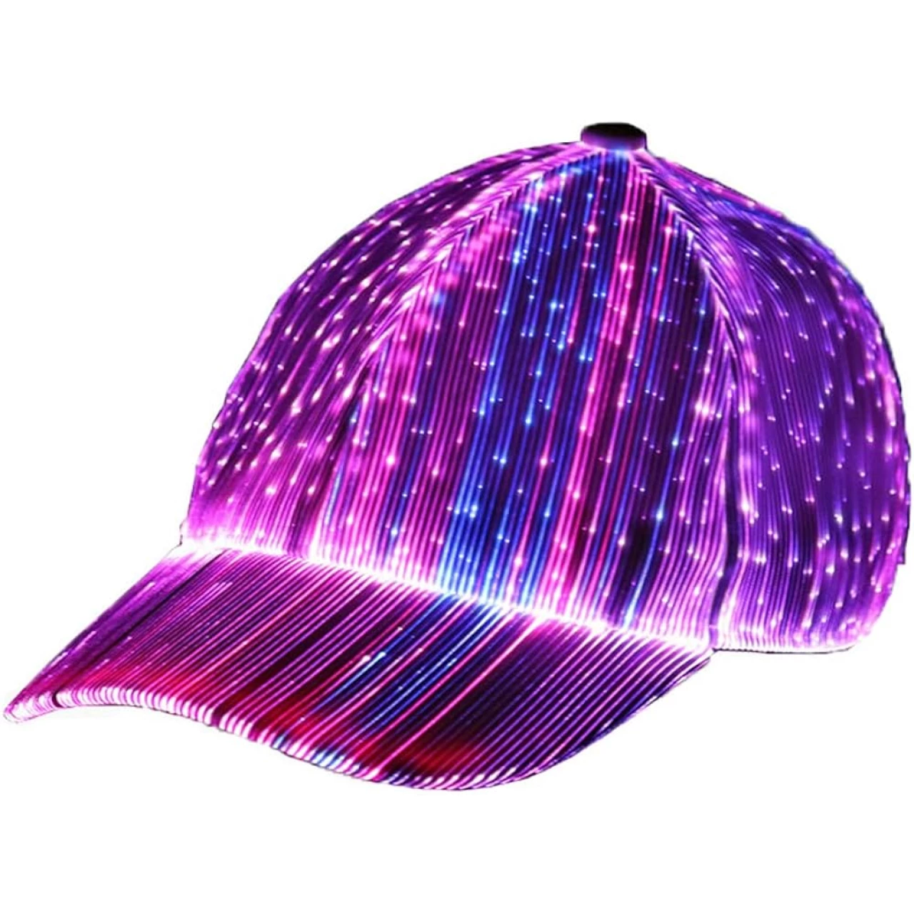 HUNRUY Hip Hop Luminous LED Baseball Cap Hats For Christmas Rave