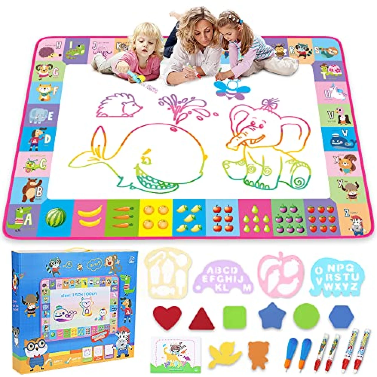 Water Doodle Mat - Kids Painting Writing Doodle Toy Board - Color Doodle Drawing Mat