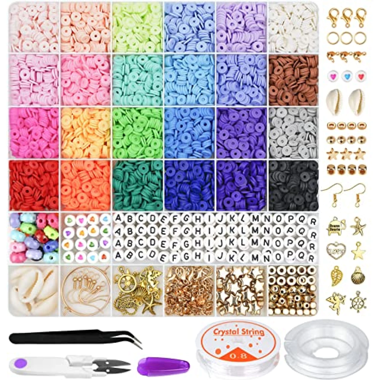 Gionlion 6000 Pcs Clay Beads for Bracelet Making