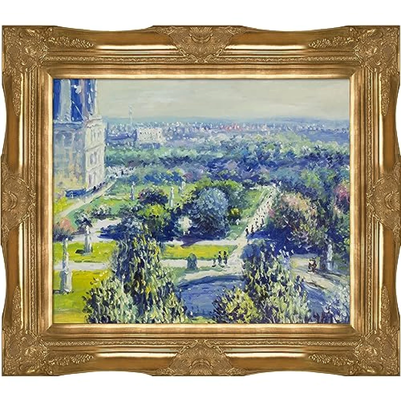 overstockArt La Pastiche Les Tuileries, 1876, Musee Marmottan by Claude Monet with Gold Victorian Frame Oil Painting Wall Art, 32&quot; x 28&quot;