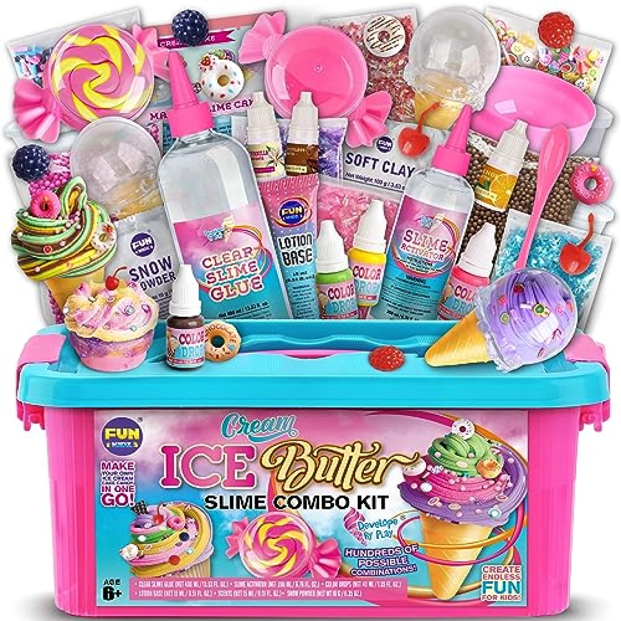 Gift Butter Slime Kit for Girls 10-12, FunKidz Ice Cream Soft Slime Making Kit Ages 8-12 Kids Slime Toys Ideal Birthday Party Present
