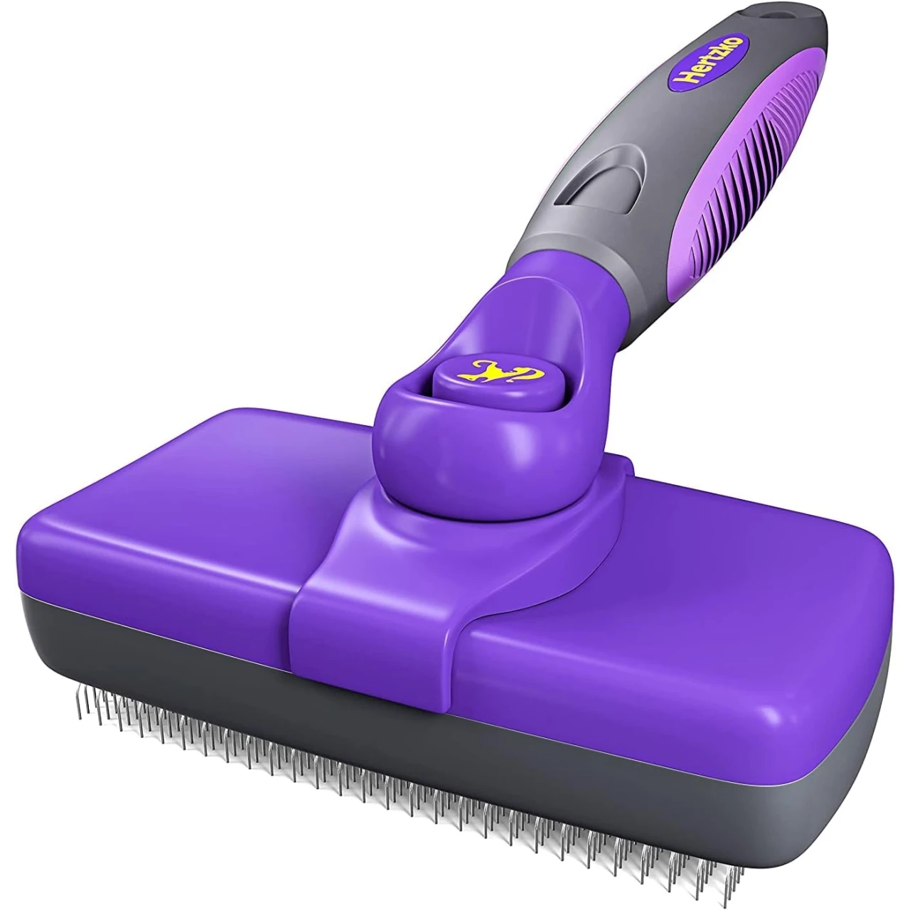Hertzko Self-Cleaning Slicker Brush for Dogs and Cats - Shedding Hair and Fur - Comb for Grooming
