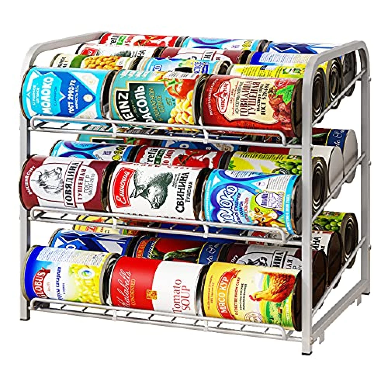 AIYAKA Can Rack Organizer, 3 Tier Stackable Can Storage Dispenser