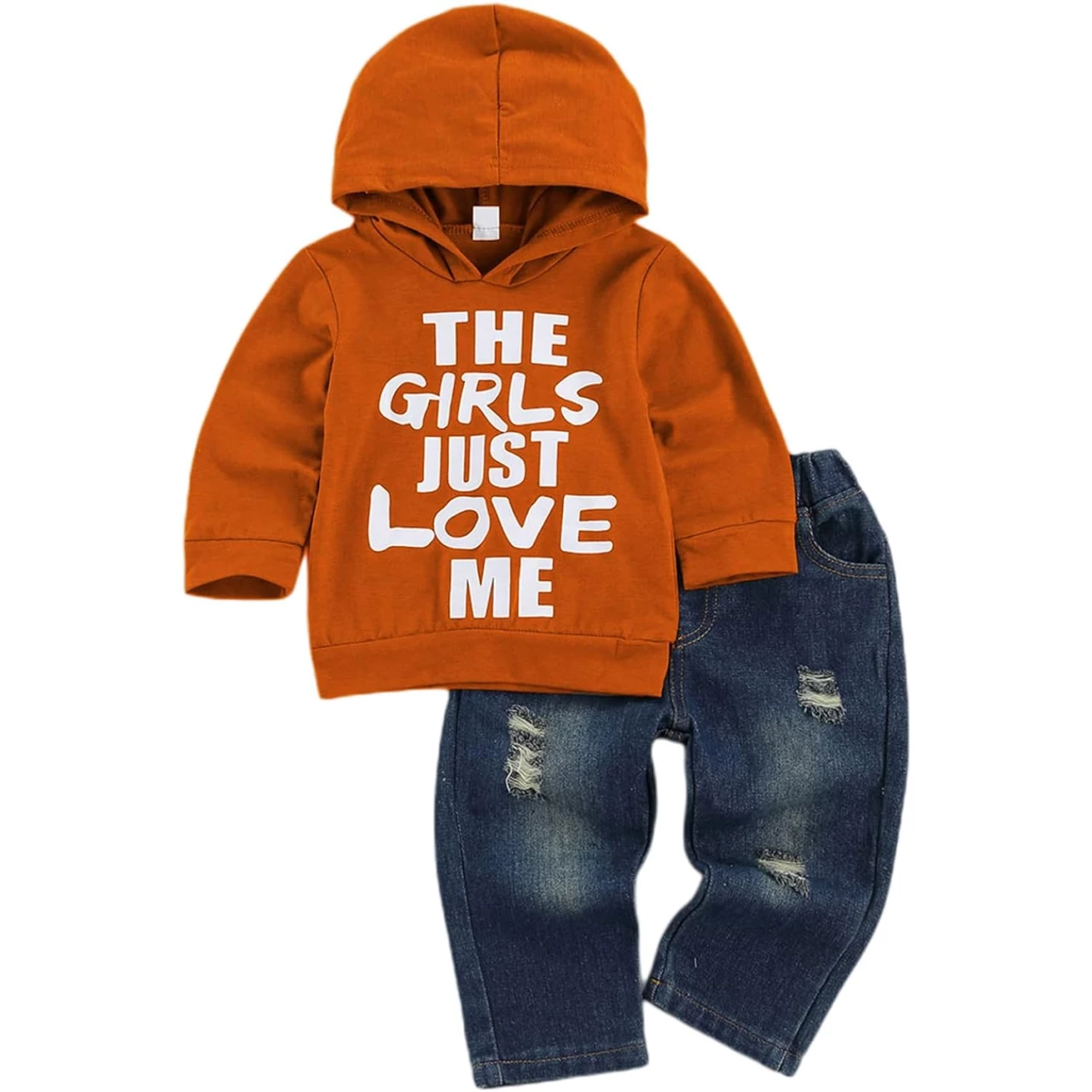 fhutpw Toddler Baby Boy Outfits Hoodie Sweatshirts &amp; Jeans Clothes Set Fall Winter 6 9 12 18 24 Months