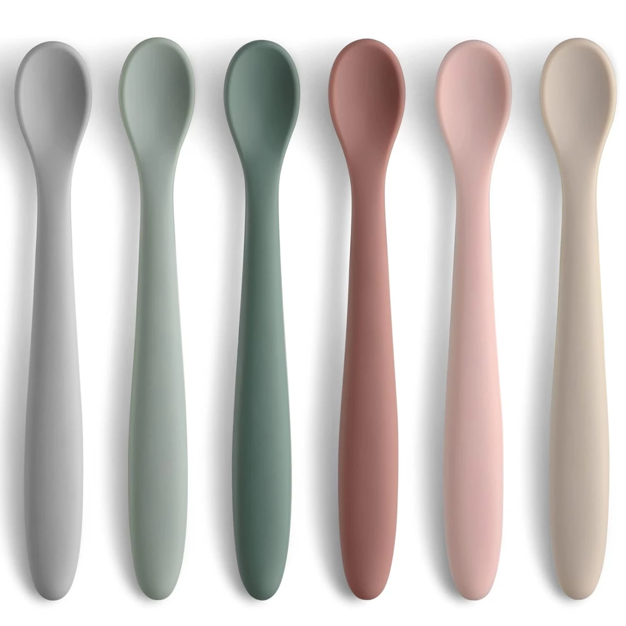 6-Piece Silicone Feeding Spoons for First Stage Baby and Infant
