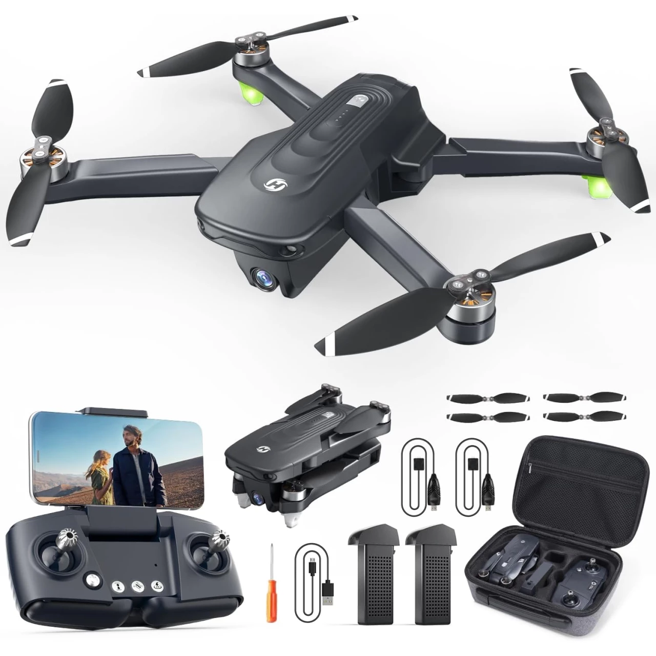 Holy Stone GPS Drone with 4K Camera for Adults, HS175D RC Quadcopter with Auto Return, Follow Me, Brushless Motor, Circle Fly, Waypoint Fly, Altitude Hold, Headless Mode, 46 Mins Long Flight