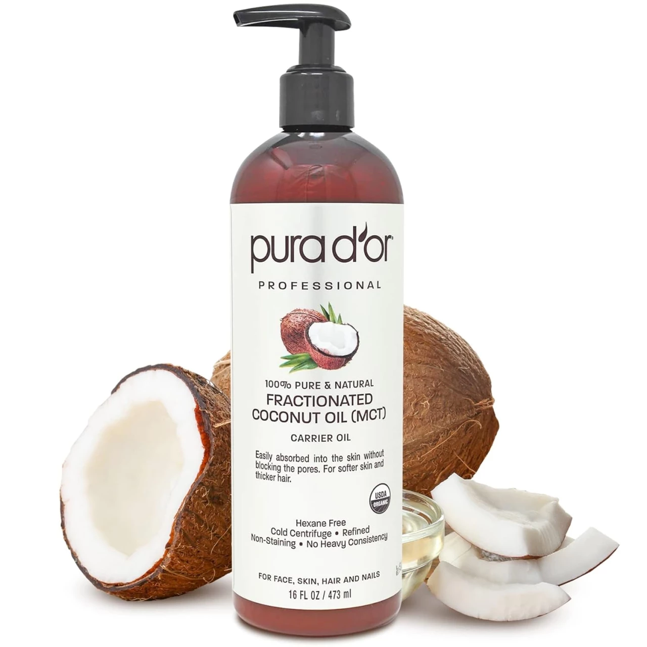 PURA D&rsquo;OR Organic Fractionated Coconut Oil (16oz)