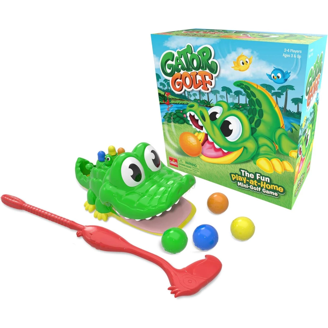 Gator Golf - Putt The Ball into The Gator&rsquo;s Mouth to Score Game by Goliath, Single, Gator Golf, 27 x 27 x 12.5 cm for age 3+ years